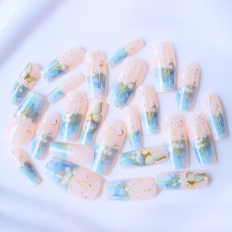 Decorative Flower French Nails Stornfield