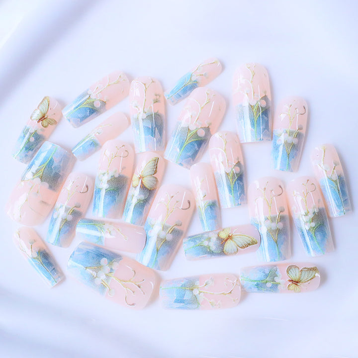 Decorative Flower French Nails Stornfield