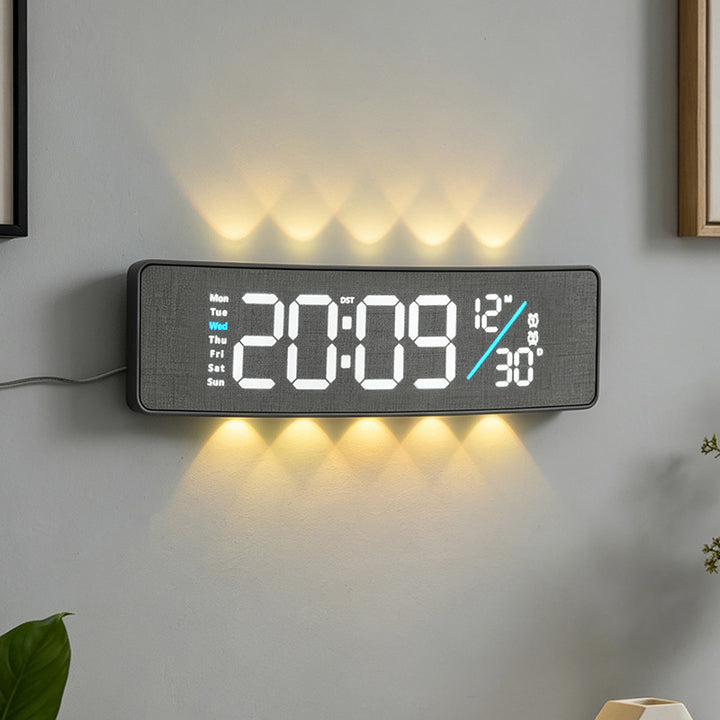 Digital display alarm clock with weekday display and temperature Stornfield