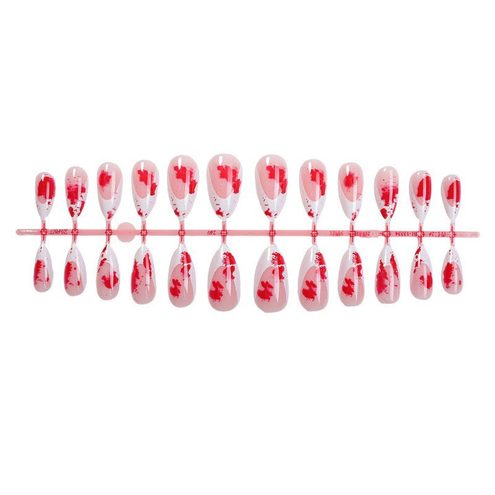 Artistic Press-On Nail Set with Floral Design Stornfield