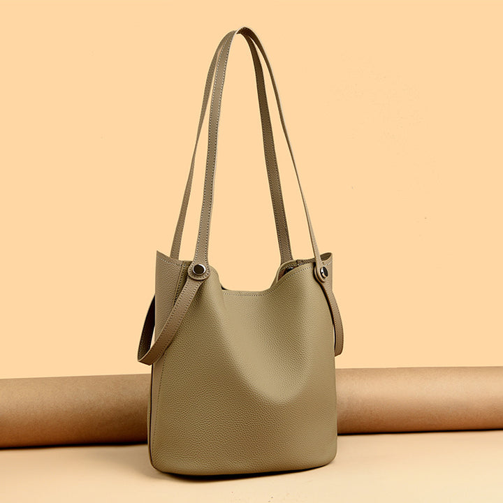 Casual Leather Bucket Bag Stornfield