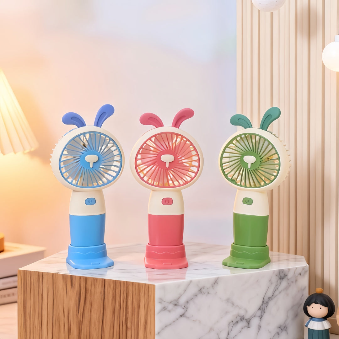 Ladies Portable Hand Fan with Cute Rabbit Design Stornfield