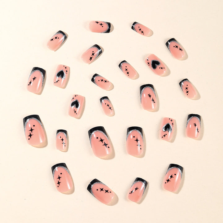 Gothic Heart-Accent Nail Art Extensions Stornfield