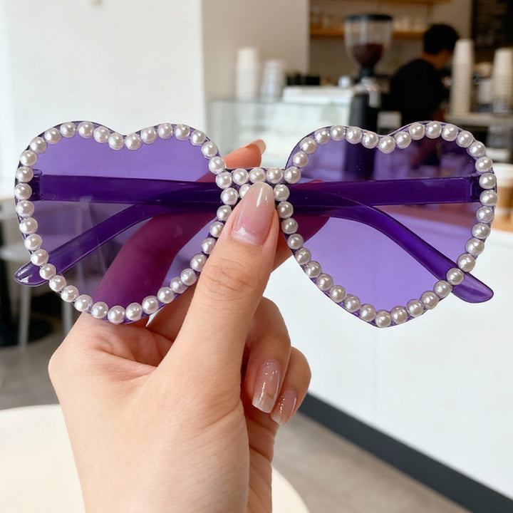 Heart-Shaped Pearl-Accent Sunglasses Stornfield