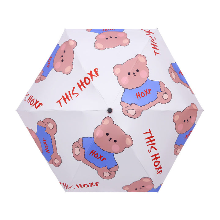 Women's Foldable Umbrella with Cute Bear Design Stornfield