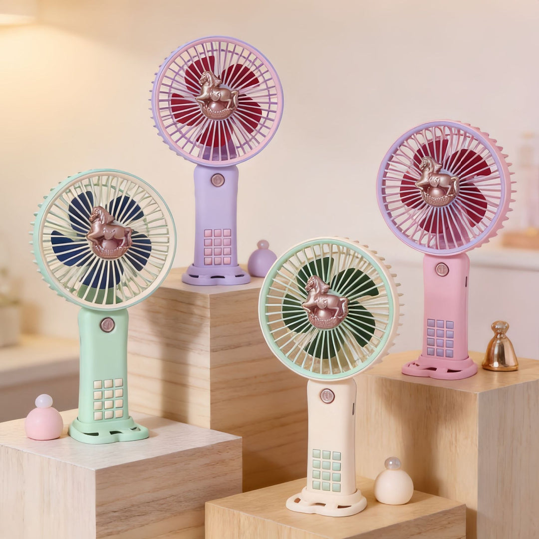 Women Portable Hand Fan with Innovative Unicorn Design Stornfield