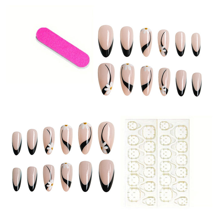Elegant Floral Accent Art Press-On Nails