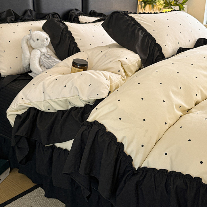 Vintage Floral Ruffled Duvet Cover Set