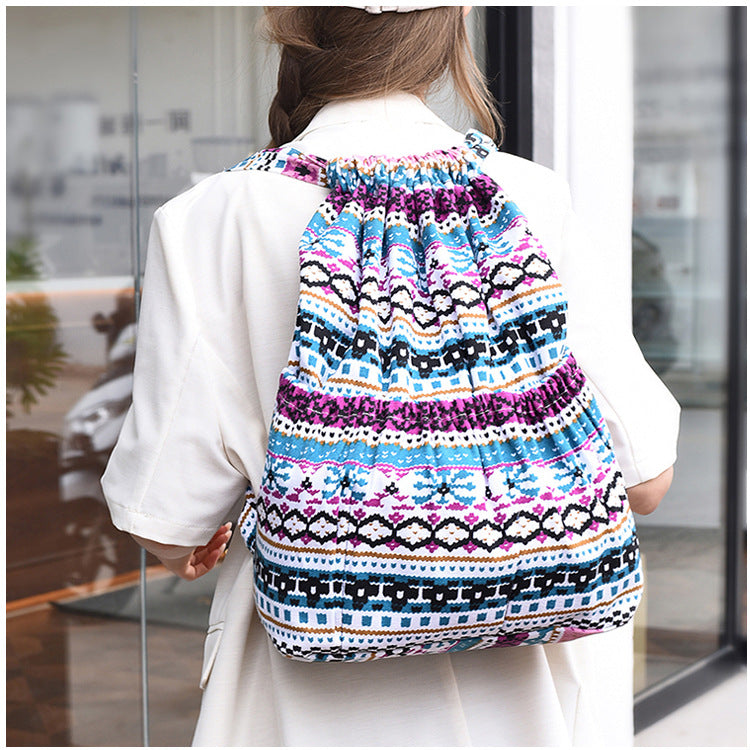 Drawstring Elephant Print Backpack Stornfield