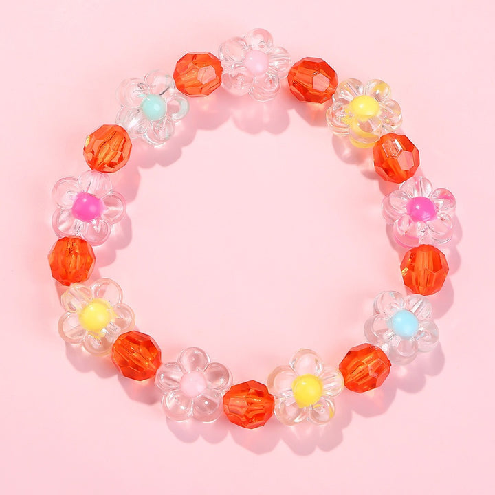Friendship bracelet with colorful flower motifs Stornfield
