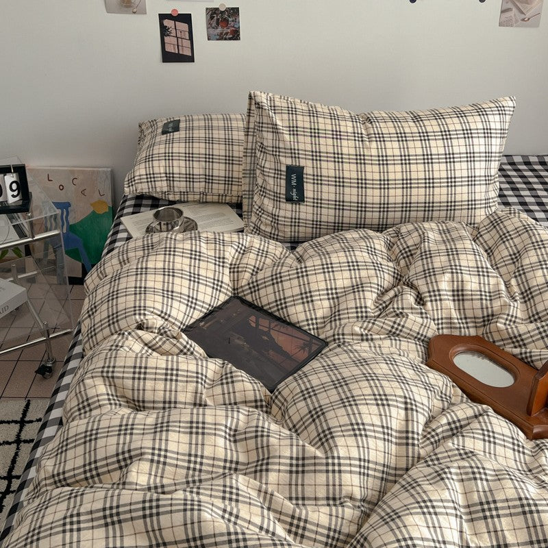 Premium Plaid Cotton Comforter Set