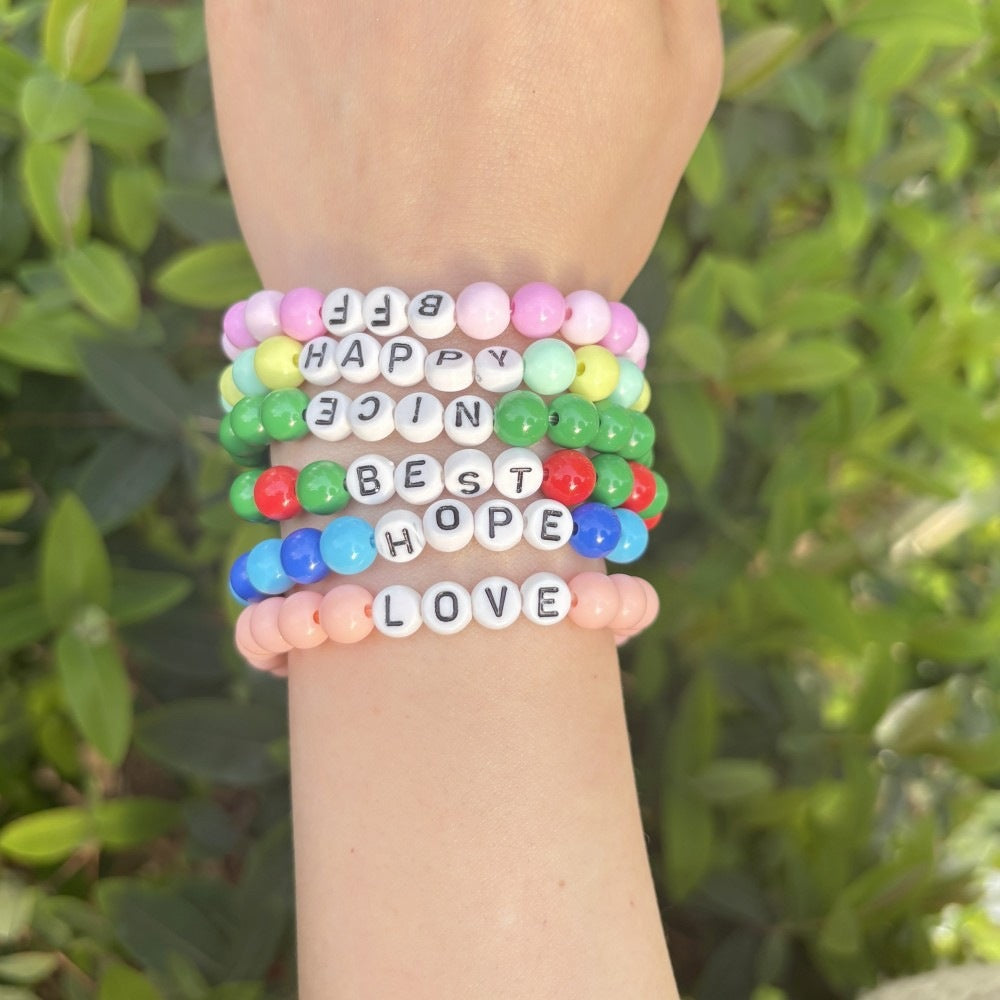 Friendship bracelet made of pastel beads Stornfield