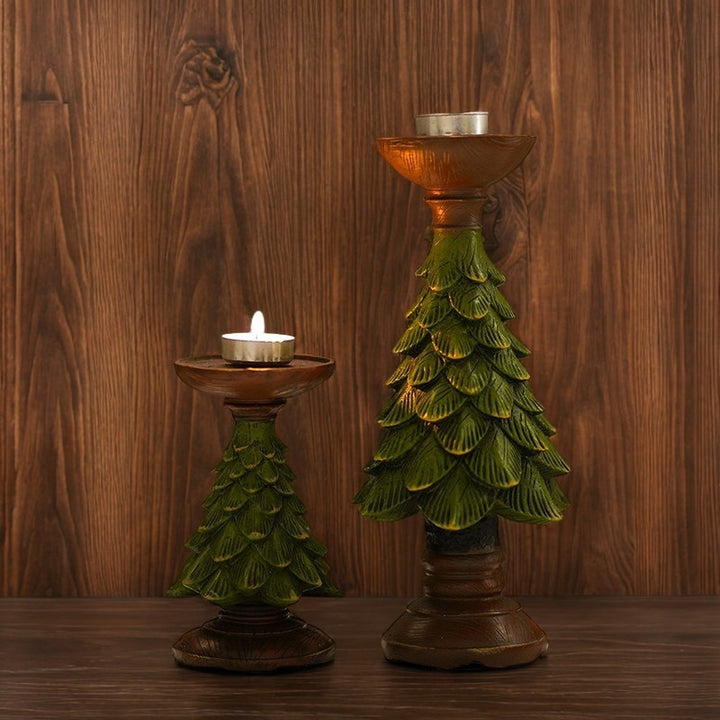 Decorative candle holder with Christmas tree design Stornfield