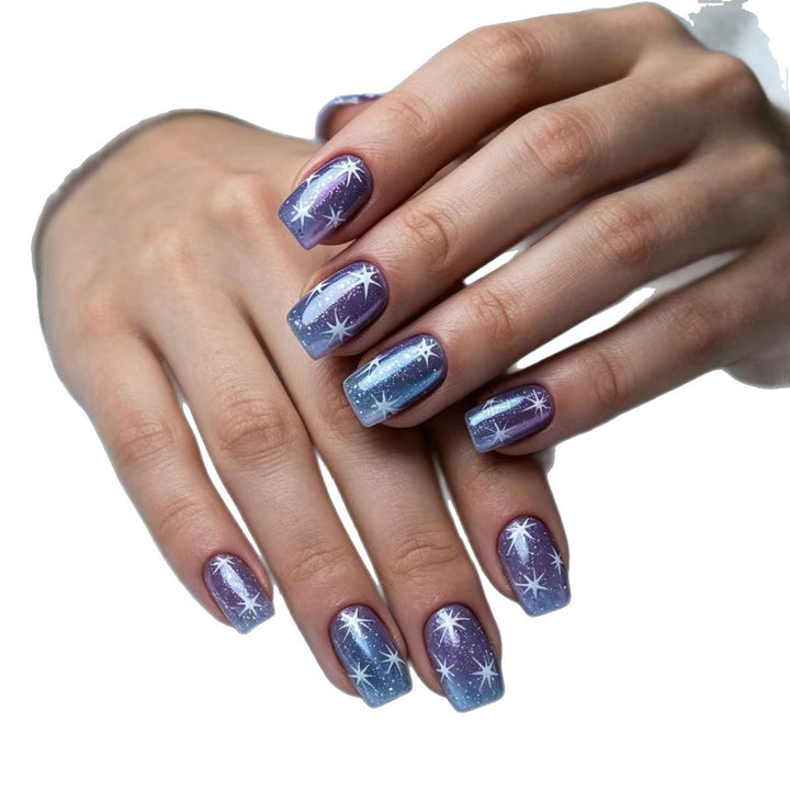 Artificial nails with sparkling star pattern Stornfield
