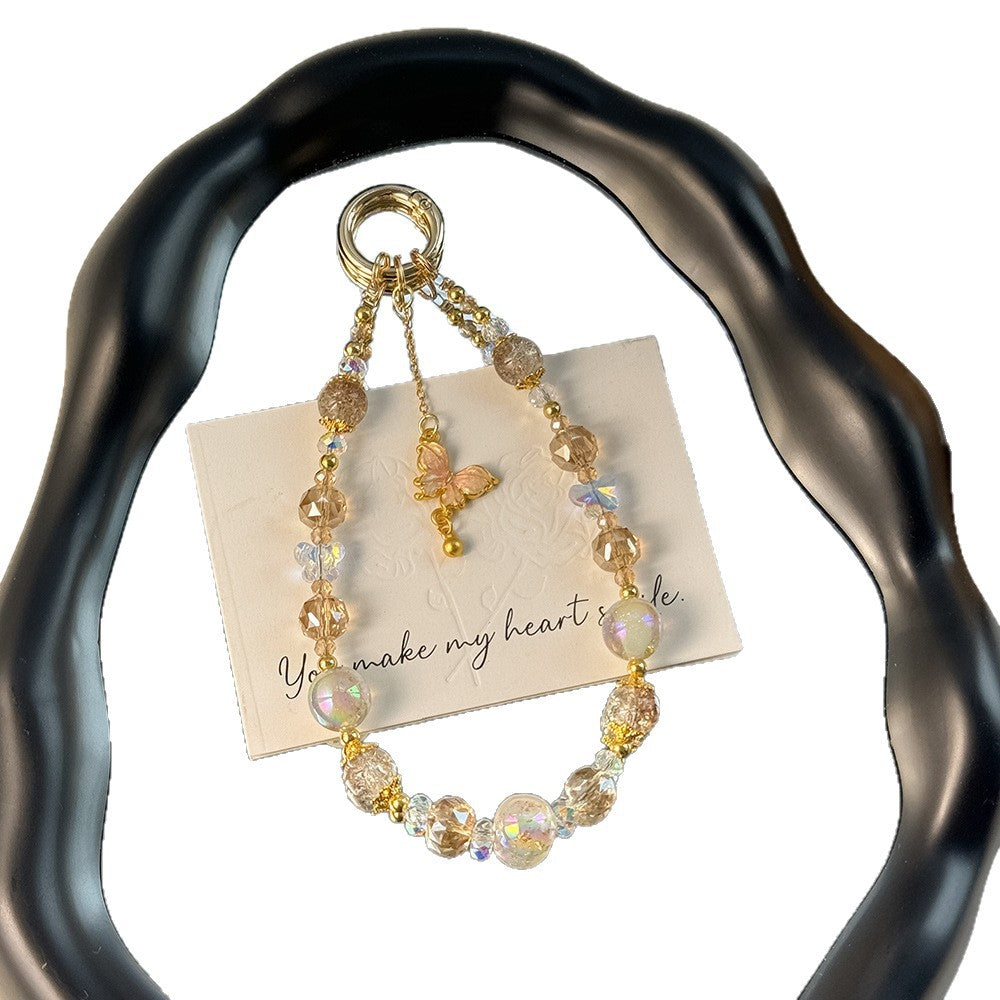 Elegant Butterfly Charm Beaded Keychain Stornfield