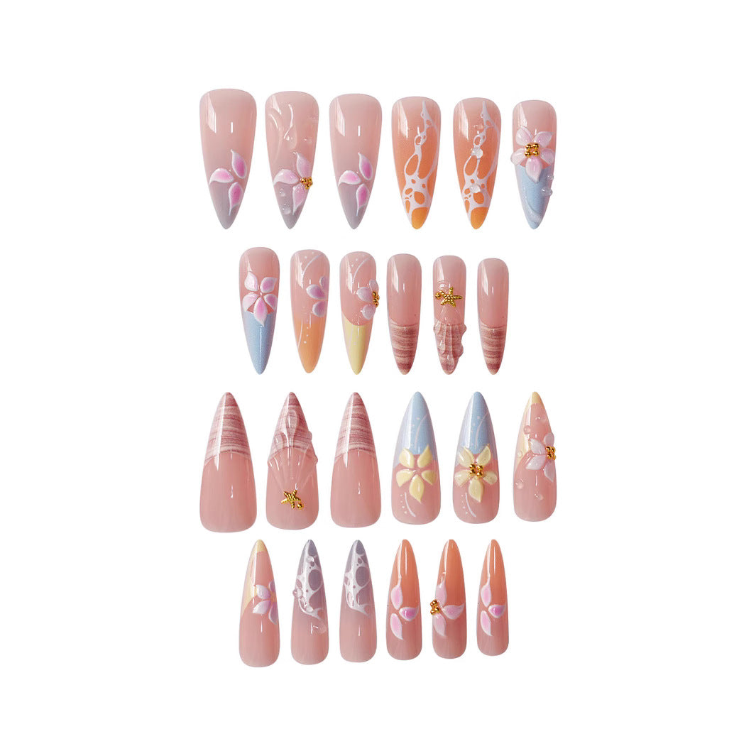 Premium Floral Art Press-On Nails Stornfield
