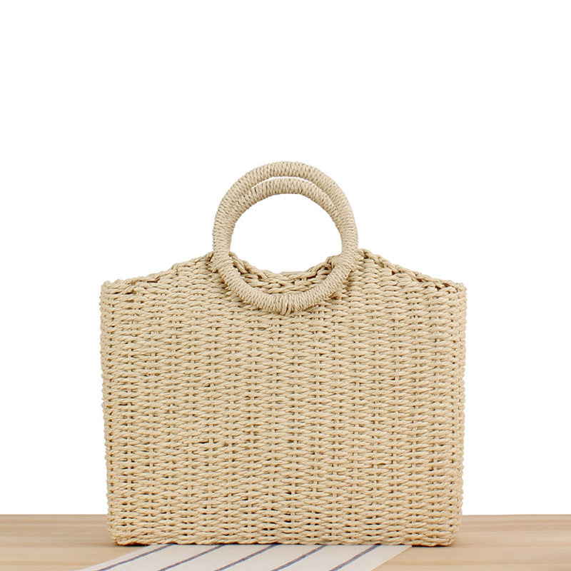 Braided beach bag with round handles Stornfield