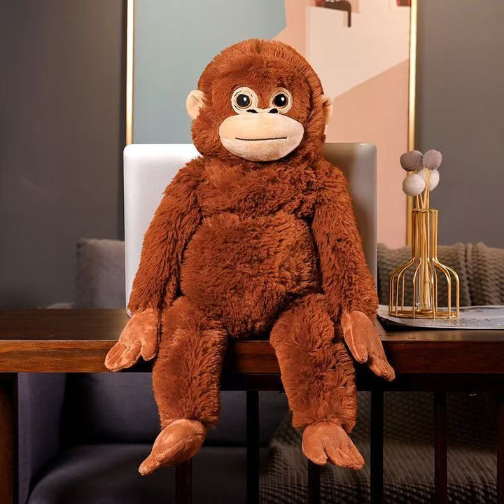 Plush Orangutan-Style Long-Limbed Sitting Cuddle Doll with Ultra-Soft Faux Fur Stornfield