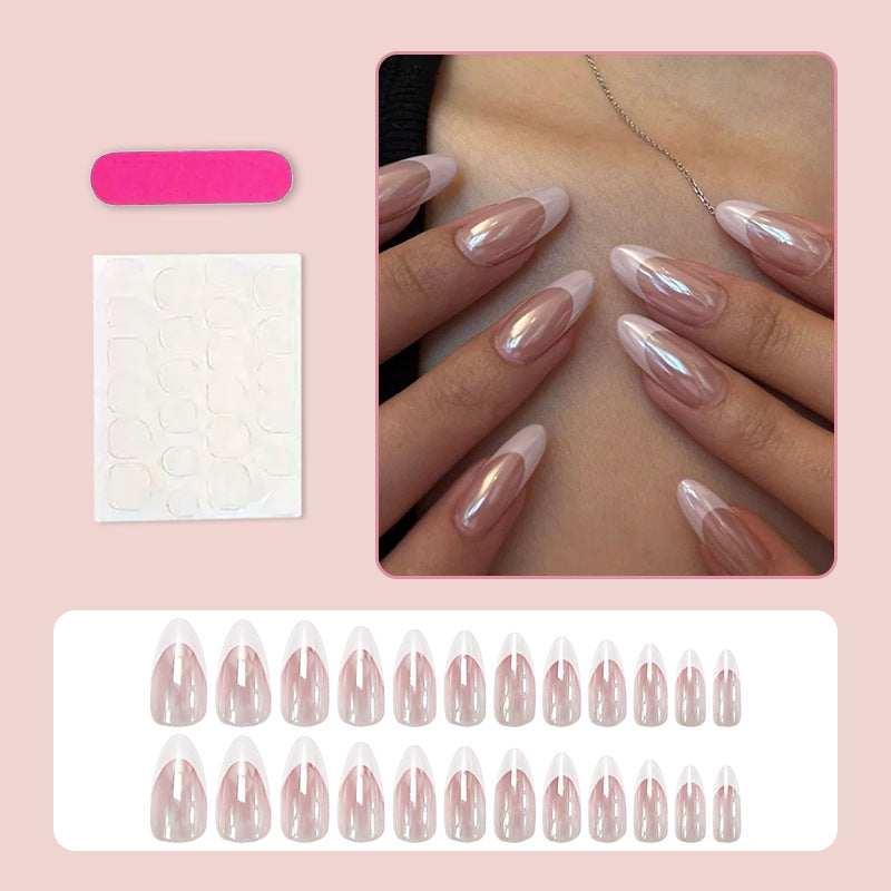 Acrylic nail set with glamorous French designs Stornfield