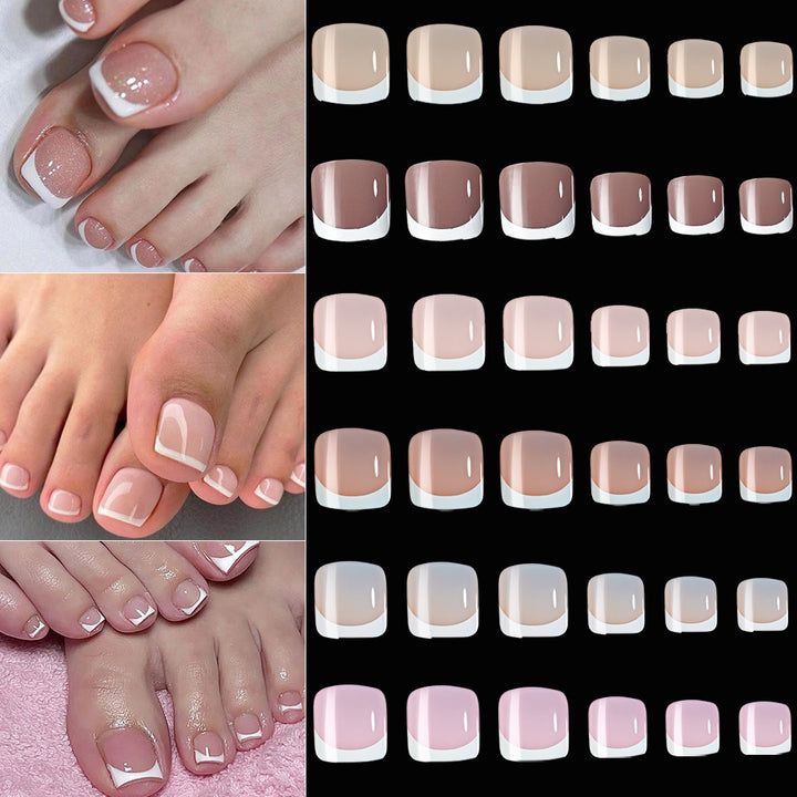French Tip Gel Toenail Set Stornfield