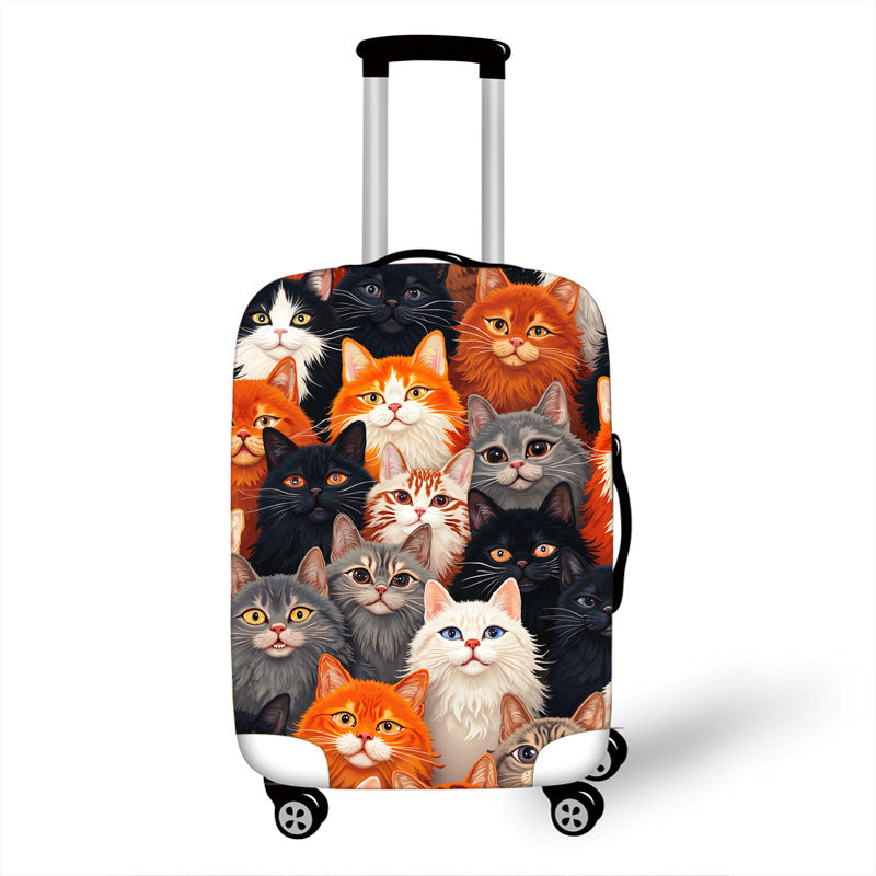 Unisex hard shell suitcase with colorful cat design Stornfield