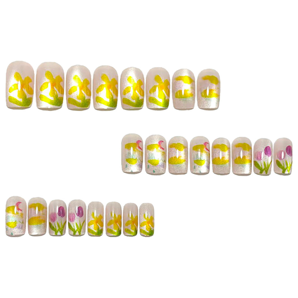 Artificial nails with colorful spring design Stornfield