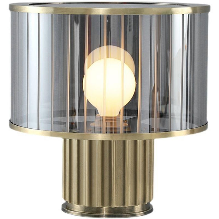 Modern Glass Table Lamp with Elegant Ribbed Base
