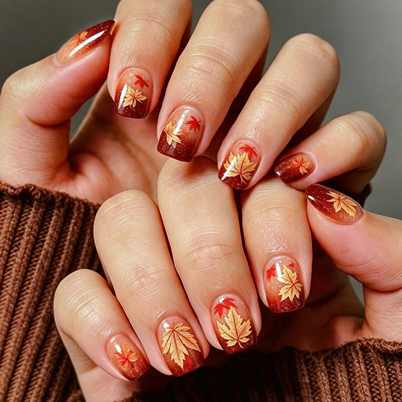 Autumn Leaf Design Nail Art Stornfield