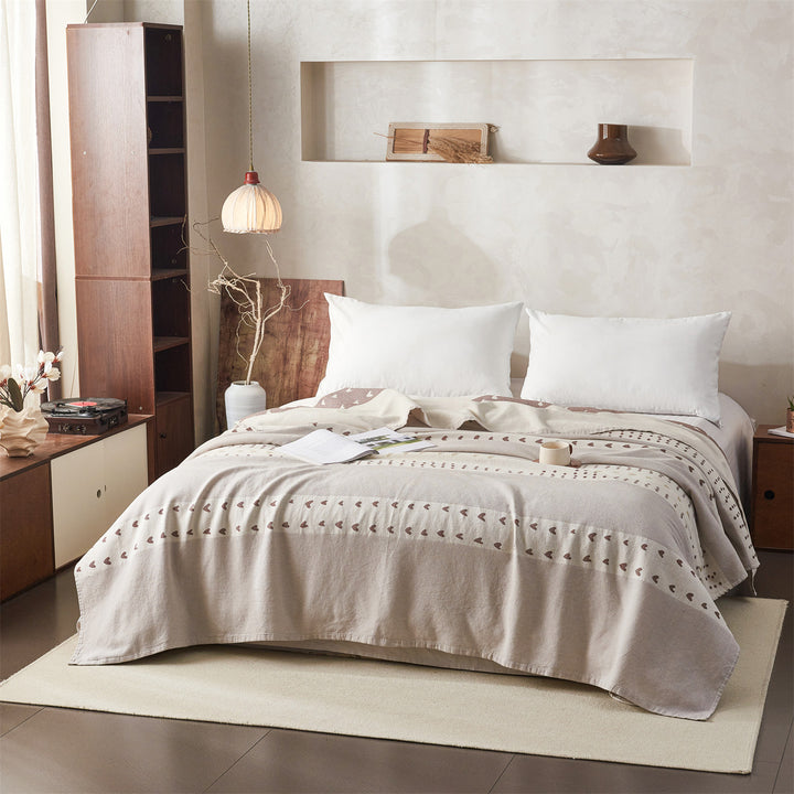 Reversible Floral Jacquard Cotton Coverlet Quilt Bedspread