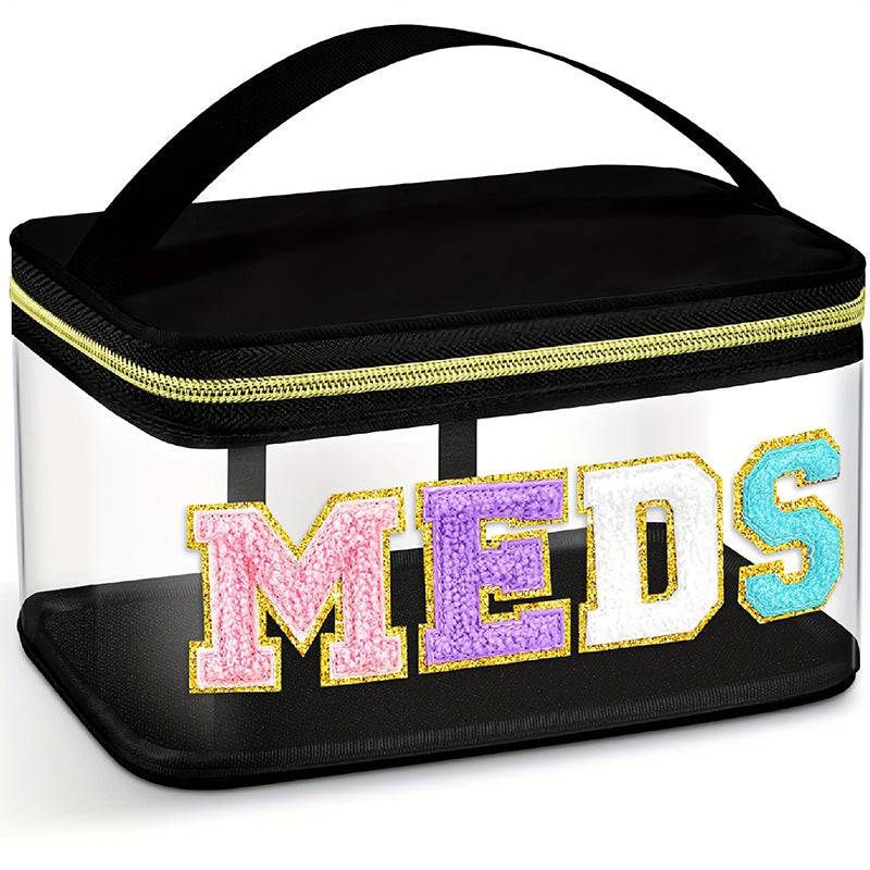 Transparent cosmetic organizer bag with glitter details Stornfield