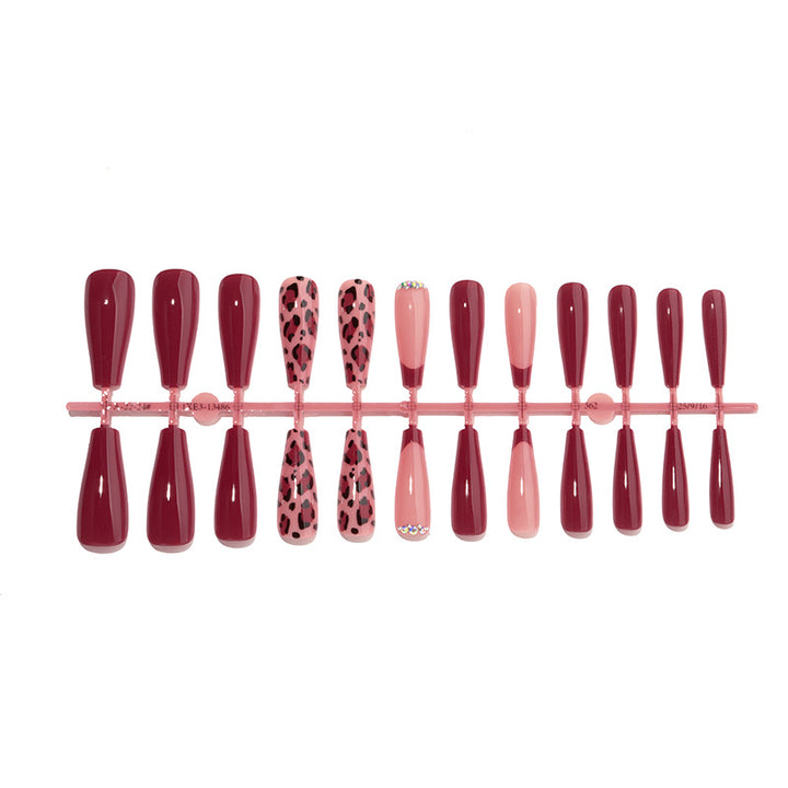 Decorative Press-On Nail Set with Stylish Leopard Accents Stornfield