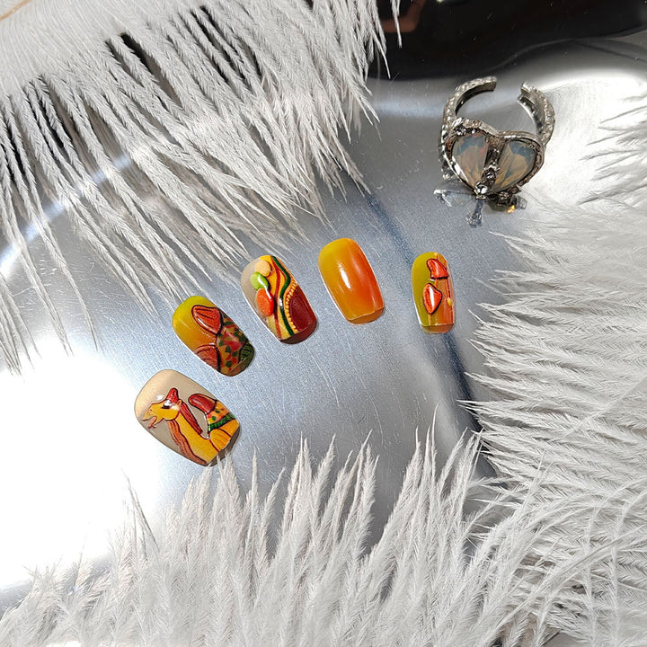 Artificial Nails in Fruity Autumn Design Stornfield
