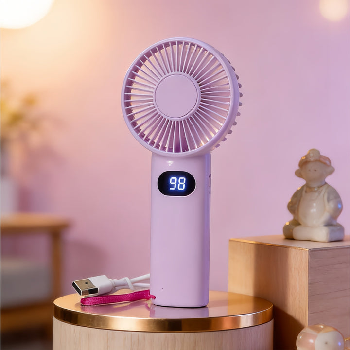 Women's Portable Mini Handheld Fan with LCD Display Stornfield