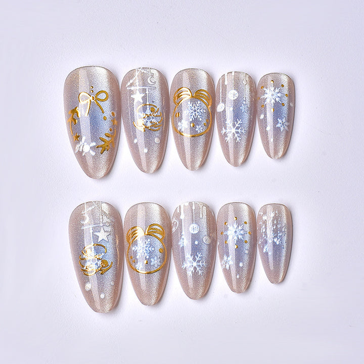 Holiday Themed Press-On Nail Art