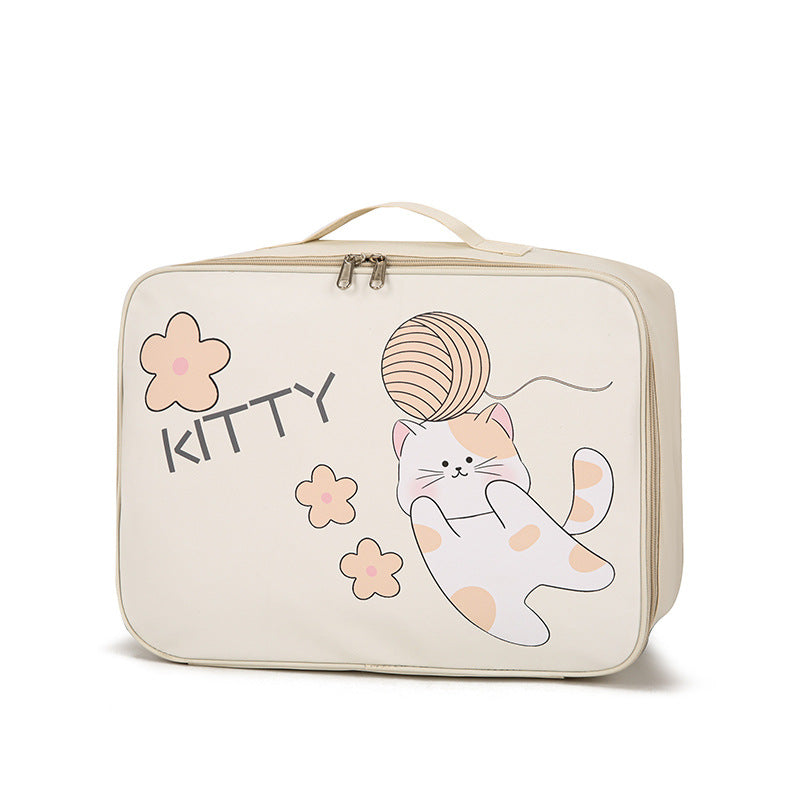 Cartoon Cat-Themed Travel Organizer