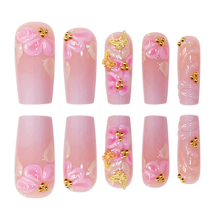 Floral Art Acrylic Nail Enhancements Stornfield