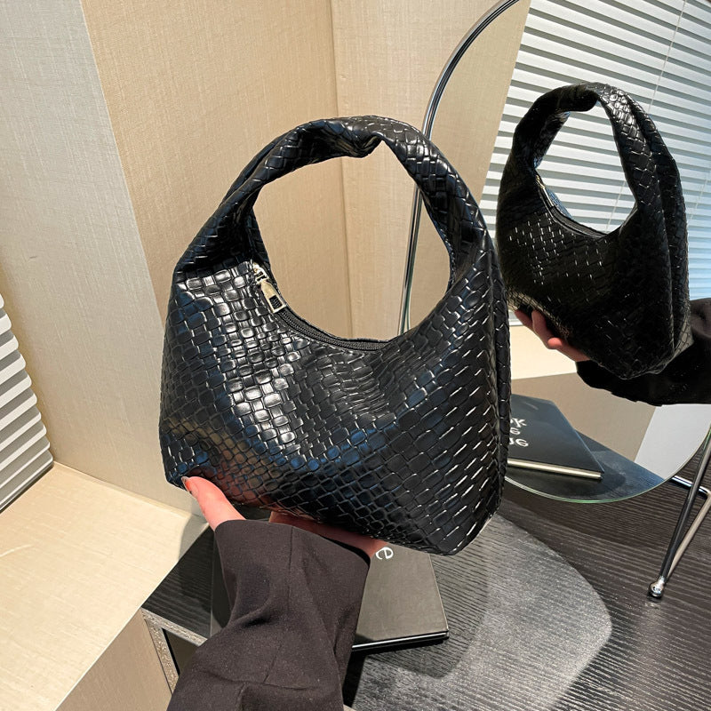 Textured Faux Leather Hobo Bag Stornfield