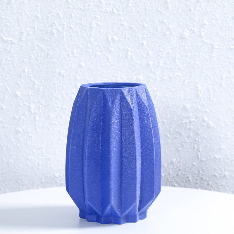Textured Geometric Ceramic Flower Vase Stornfeild