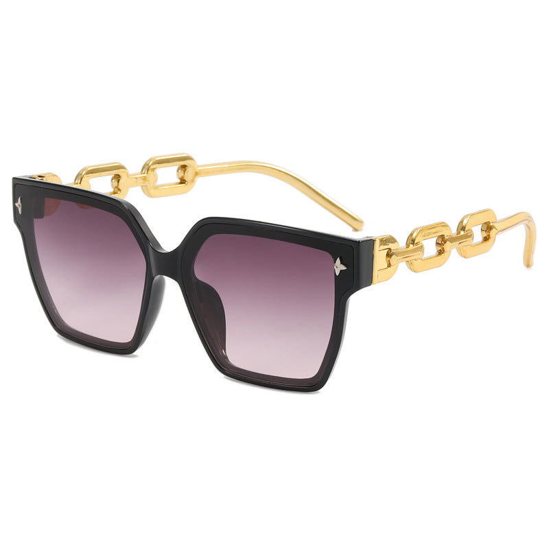 Ladies fashionable oversized sunglasses with combined frame Stornfield
