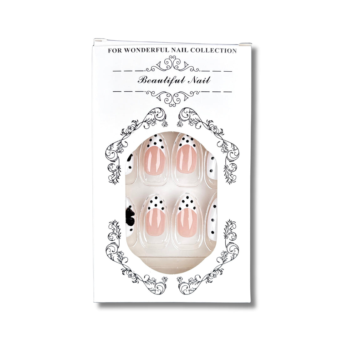 Polka Dot and Bow Accent Press-On Nail Set