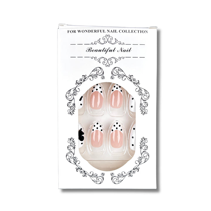 Polka Dot and Bow Accent Press-On Nail Set