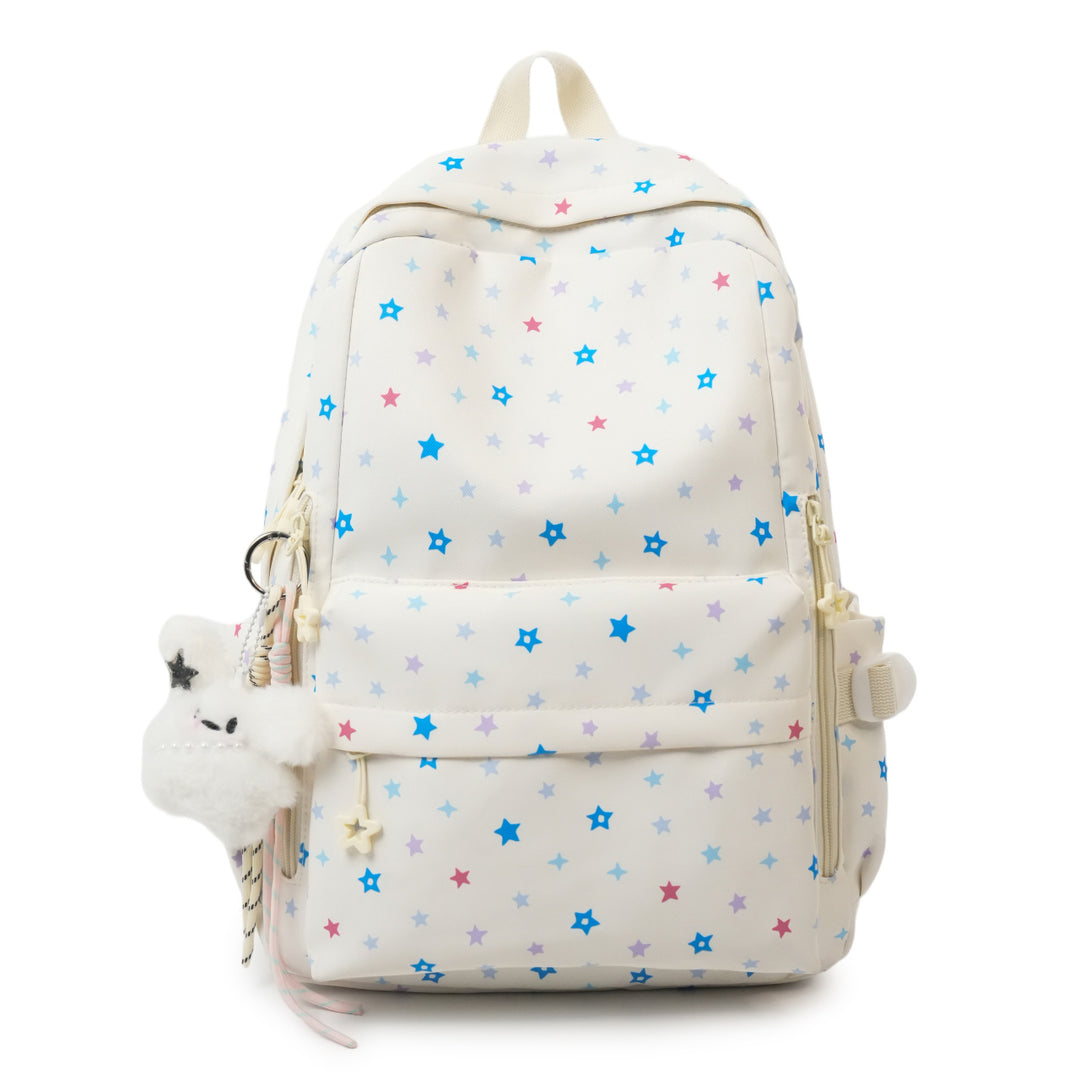 Backpack with Playful Star Pattern and Practical Storage Compartment Stornfield