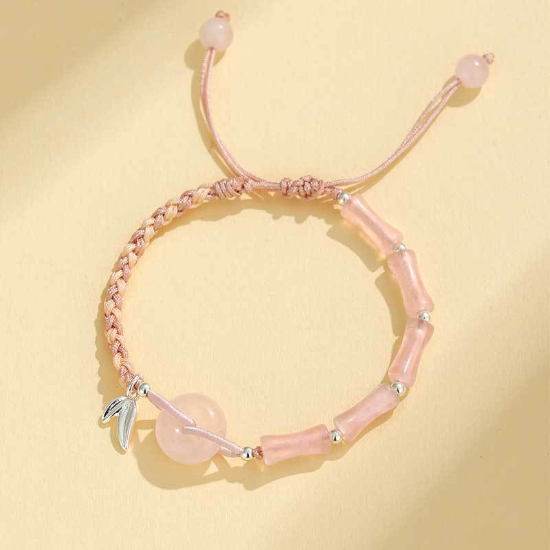 Adjustable Gemstone and Leaf Charm Bracelet Stornfield
