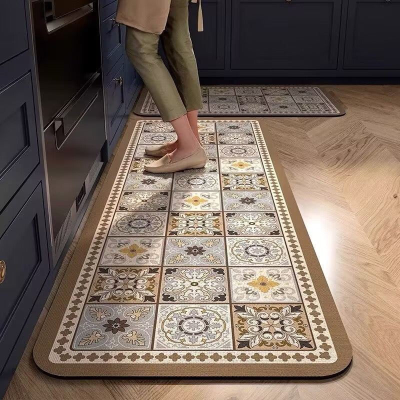 Vintage-Inspired Comfort Kitchen Runner Mat