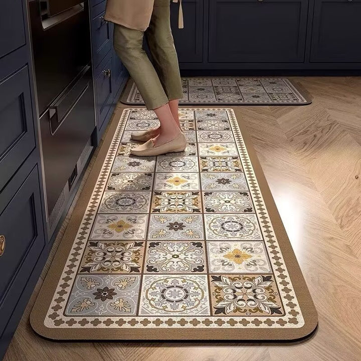 Vintage-Inspired Comfort Kitchen Runner Mat