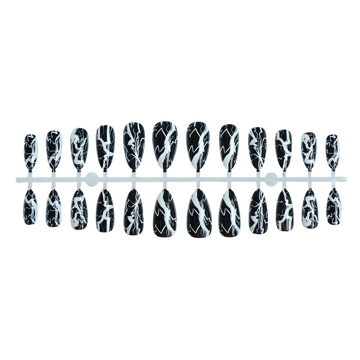 Artistic Lightning-Pattern Press-On Nails