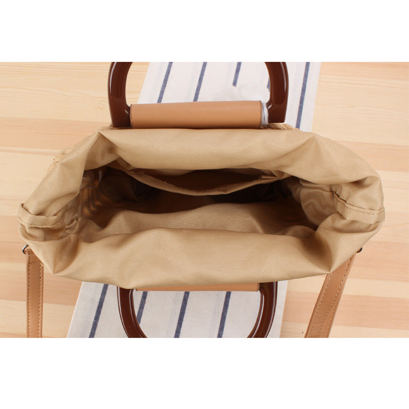 Designer handbag with stylish wooden handle and practical detachable shoulder strap Stornfield