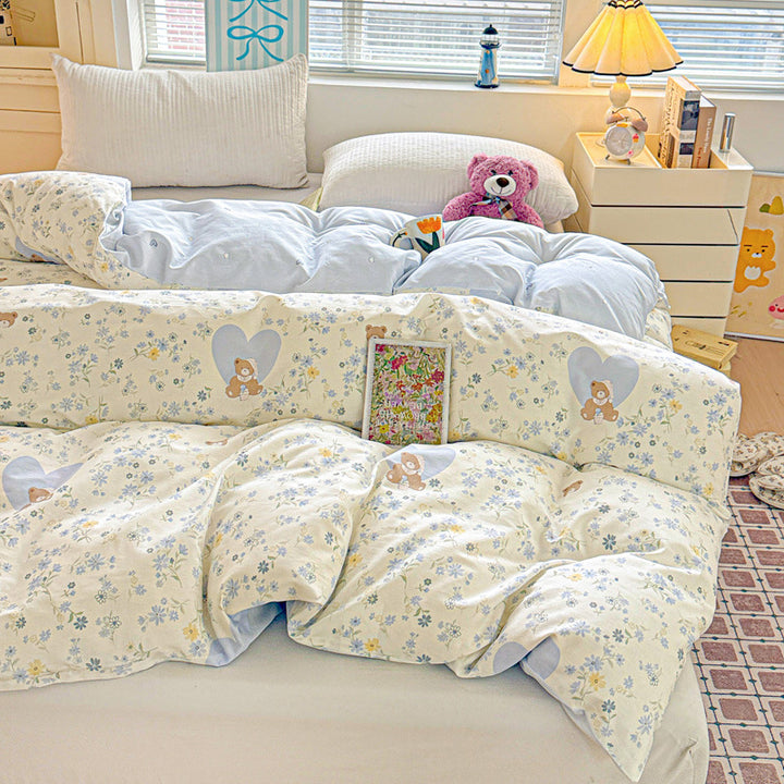 Children's Playful Floral Duvet Cover Set