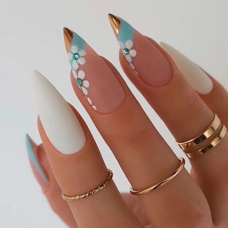 Artful Nail Extensions with Elegant Floral Designs Stornfield