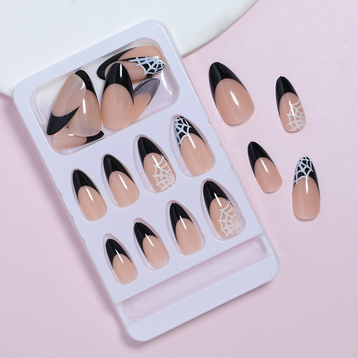 Artistic Halloween-Themed Stiletto Press-On Nails Stornfield